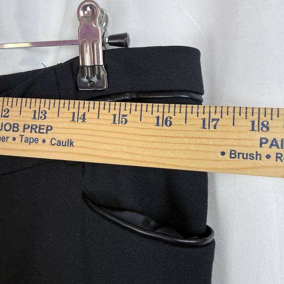 Anne Klein Womens Black Bootcut Pants Size 10 Leather Trim Office Career - Picture 9 of 12